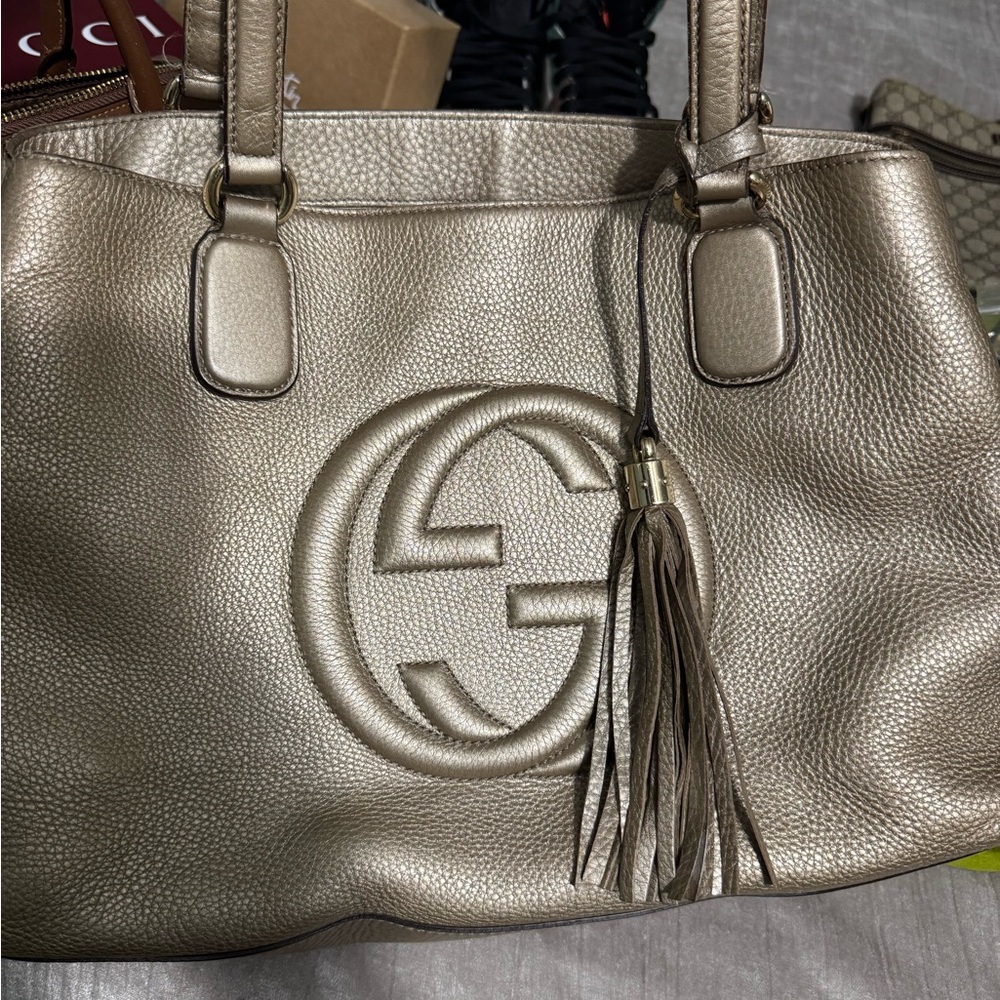 Gucci Soho Medium leather Shimmering Gold Leather Tote